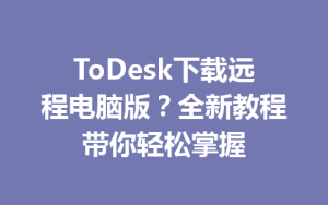 ToDesk下载远程电脑版？全新教程带你轻松掌握-ToDesk官网 - ToDesk下载
