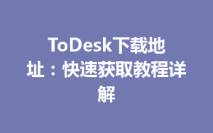 ToDesk下载地址：快速获取教程详解-ToDesk官网 - ToDesk下载