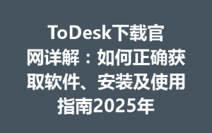 ToDesk下载官网详解：如何正确获取软件、安装及使用指南2025年-ToDesk官网 - ToDesk下载