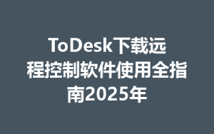 ToDesk下载远程控制软件使用全指南2025年-ToDesk官网 - ToDesk下载