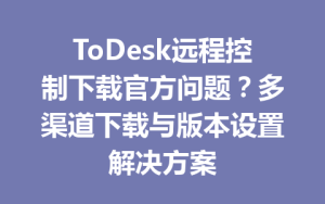ToDesk远程控制下载官方问题？多渠道下载与版本设置解决方案-ToDesk官网 - ToDesk下载
