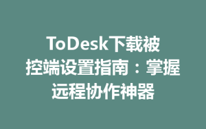 ToDesk下载被控端设置指南：掌握远程协作神器-ToDesk官网 - ToDesk下载