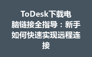 ToDesk下载电脑链接全指导：新手如何快速实现远程连接-ToDesk官网 - ToDesk下载