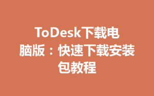 ToDesk下载电脑版：快速下载安装包教程-ToDesk官网 - ToDesk下载