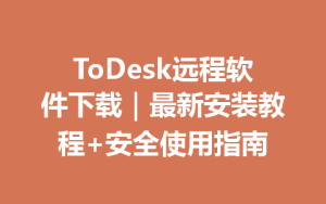 ToDesk远程软件下载｜最新安装教程+安全使用指南-ToDesk官网 - ToDesk下载