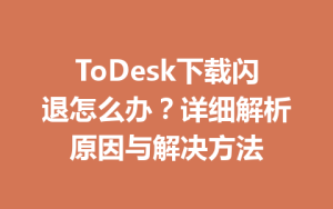 ToDesk下载闪退怎么办？详细解析原因与解决方法-ToDesk官网 - ToDesk下载