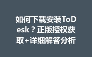 如何下载安装ToDesk？正版授权获取+详细解答分析-ToDesk官网 - ToDesk下载