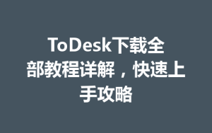 ToDesk下载全部教程详解，快速上手攻略-ToDesk官网 - ToDesk下载