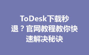 ToDesk下载秒退？官网教程教你快速解决秘诀-ToDesk官网 - ToDesk下载