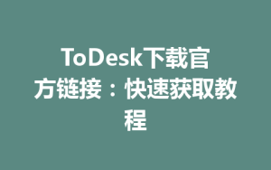 ToDesk下载官方链接：快速获取教程-ToDesk官网 - ToDesk下载
